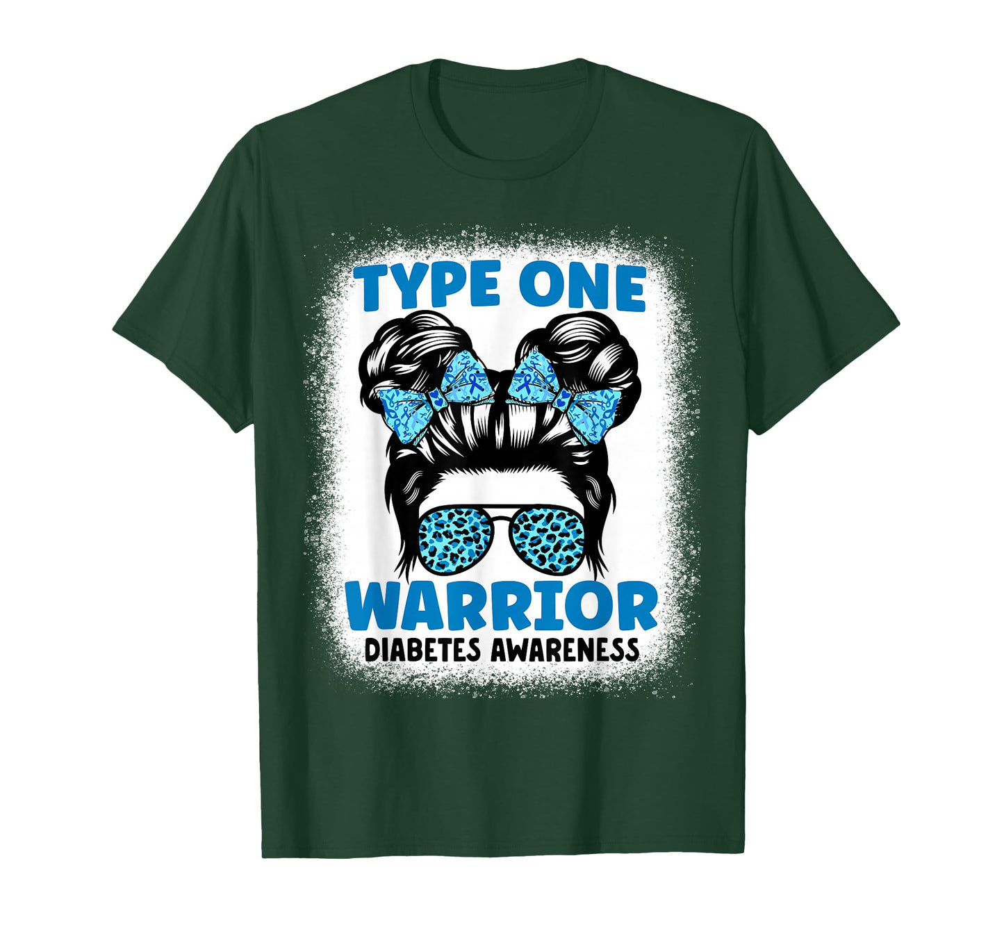 Type One Diabetes Awareness Messy Bun T1D Diabetic Women T-Shirt