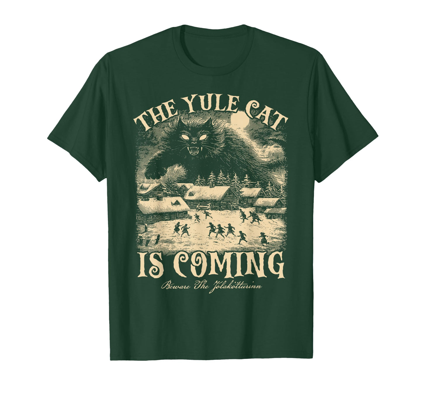 The Yule Cat is Coming Gothic Christmas Winter Solstice T-Shirt
