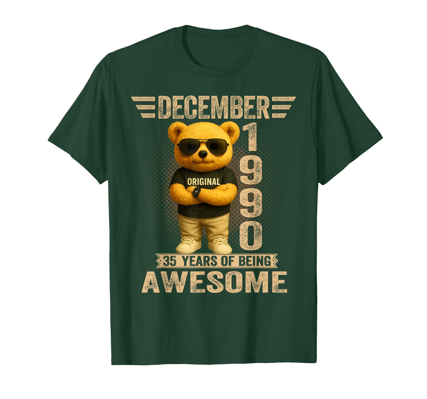 35 Year Old December 1990 Teddy Bear 35th Birthday Men Women T-Shirt