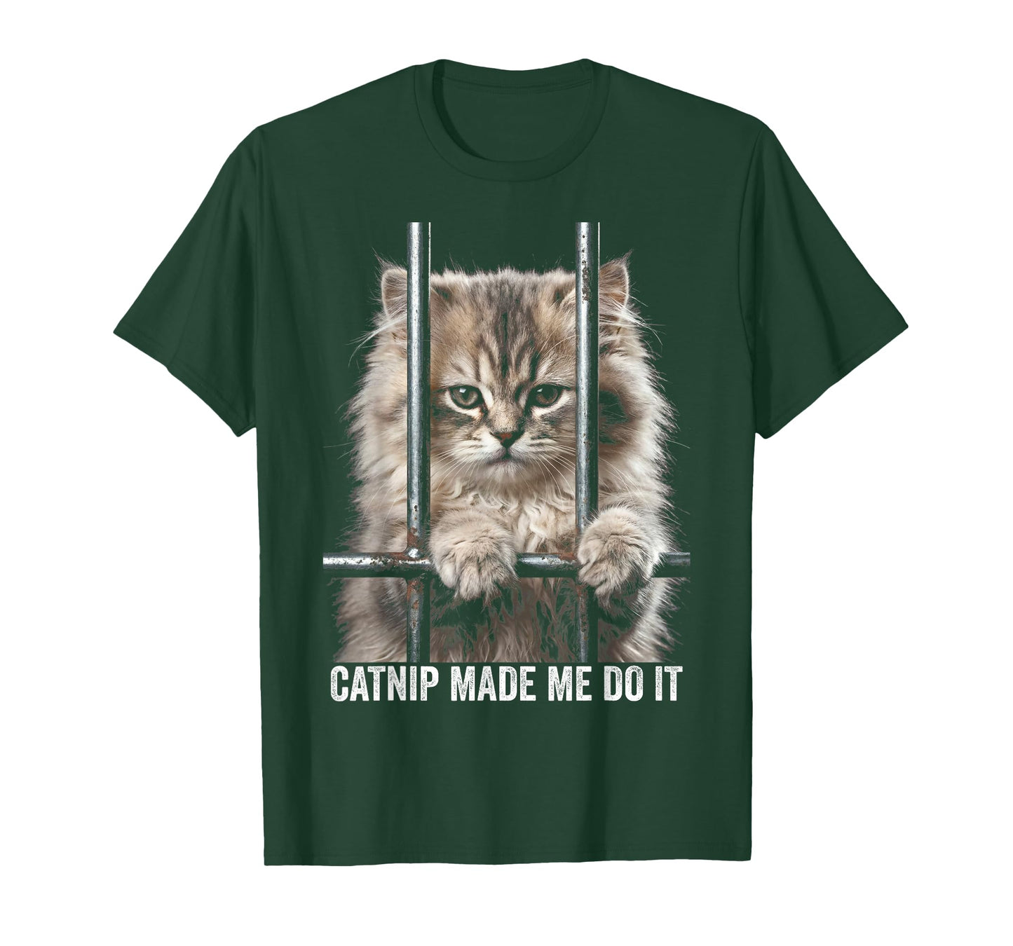 Catnip Made Me Do It Cat Prison Bars Cat Jail T-Shirt