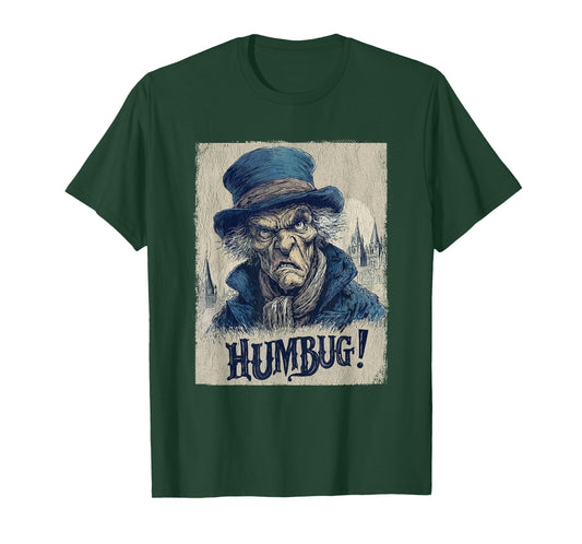 Funny Ebenezer Scrooge Humbug Vintage Grumpy Christmas Humor T-Shirt