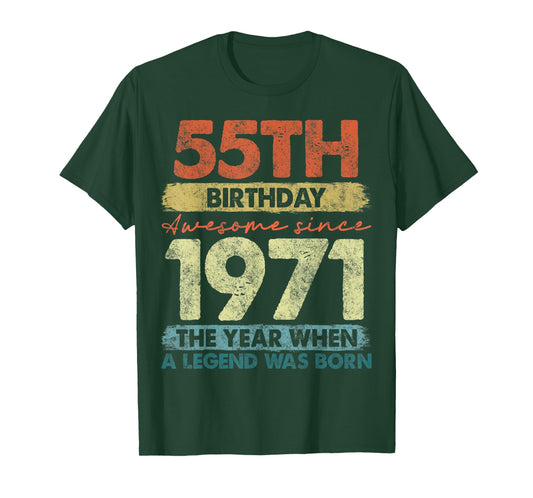 55 Year Old Gifts Vintage 1971 Limited Edition 55th Birthday T-Shirt