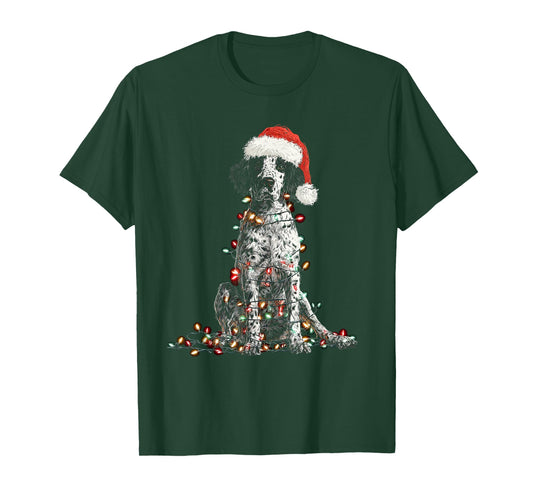 Funny English Setter Christmas Graphics Dog Lights Lover T-Shirt