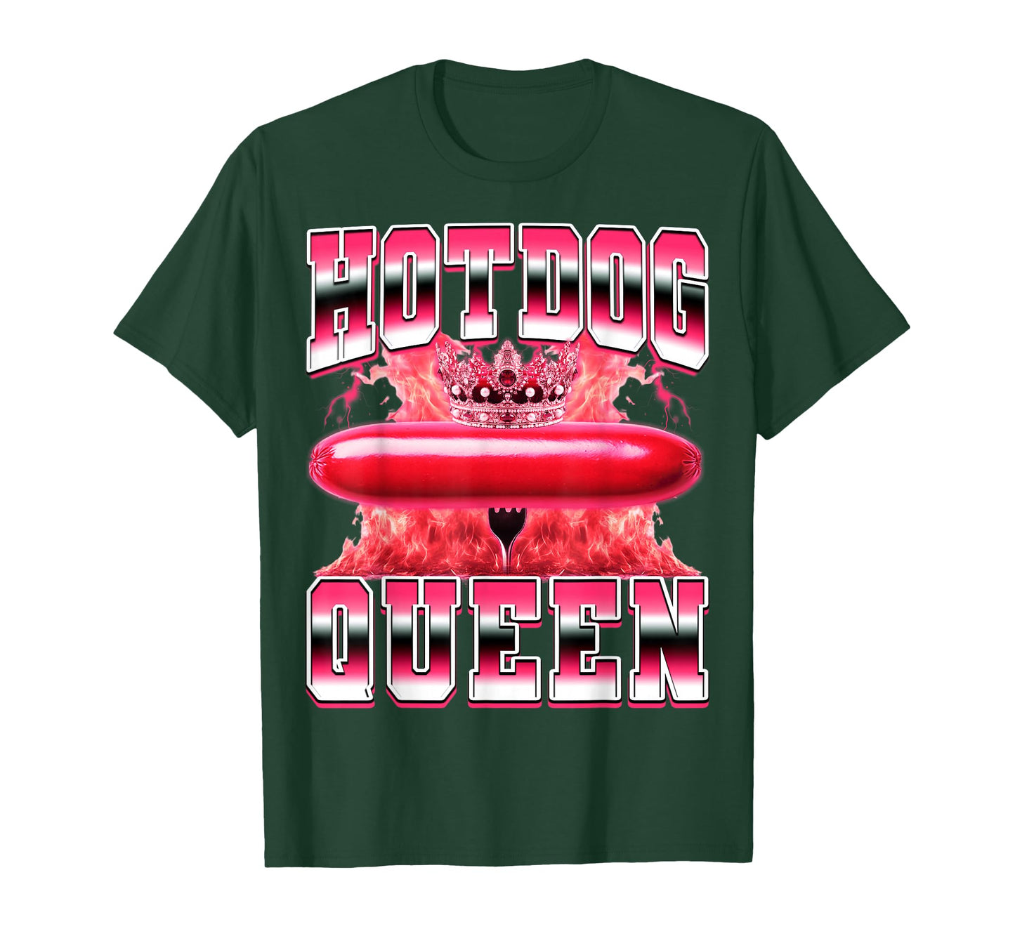 Hot Dog Queen Hotdog Sausage Buns Grilled Hot Dog 90s T-Shirt