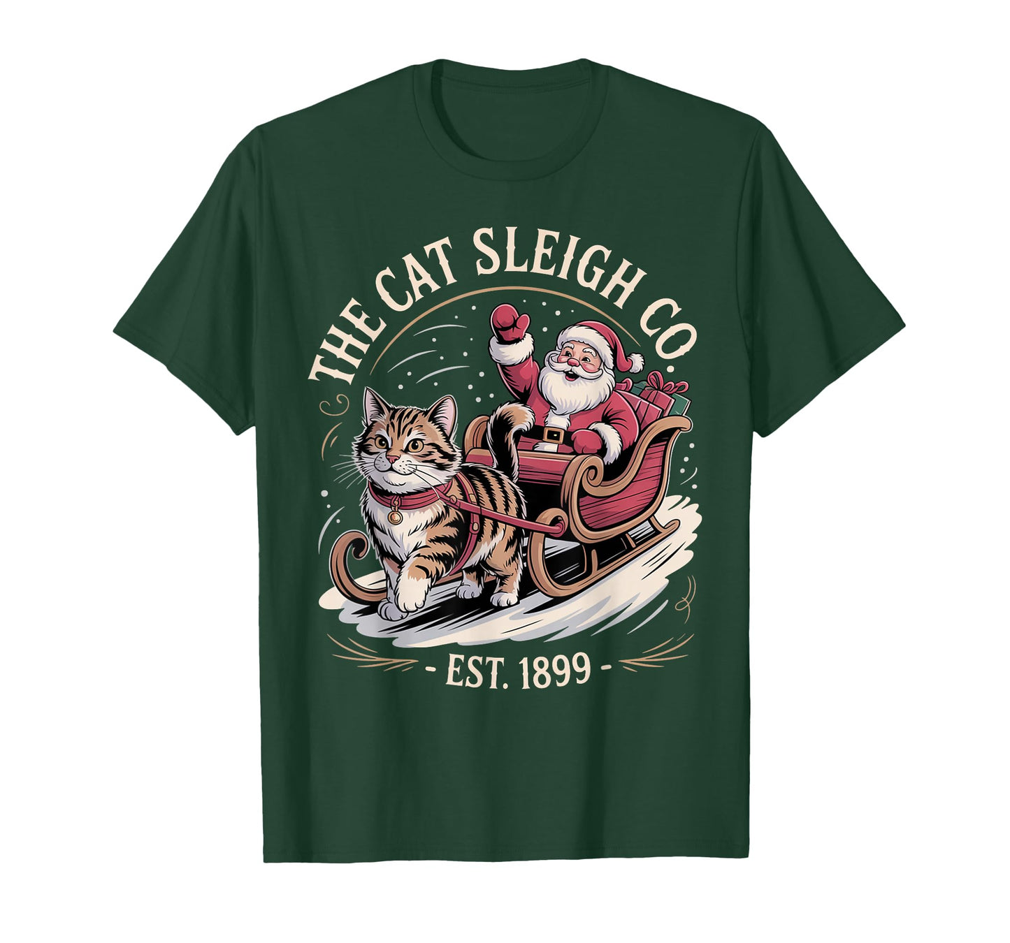 Funny Retro Christmas Cat T-Shirt