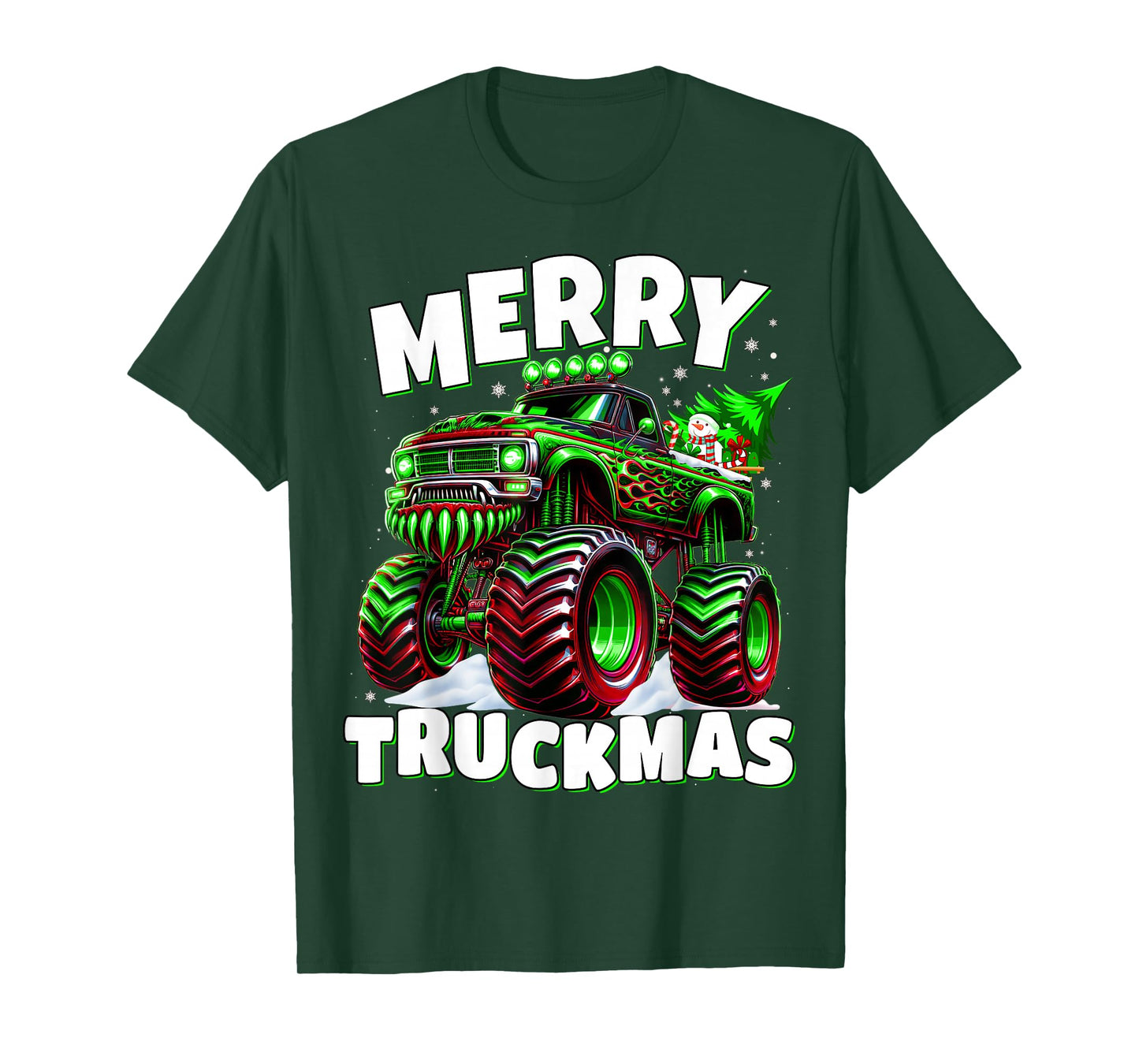 Merry Truckmas Truck Kids & Boys Christmas T-Shirt