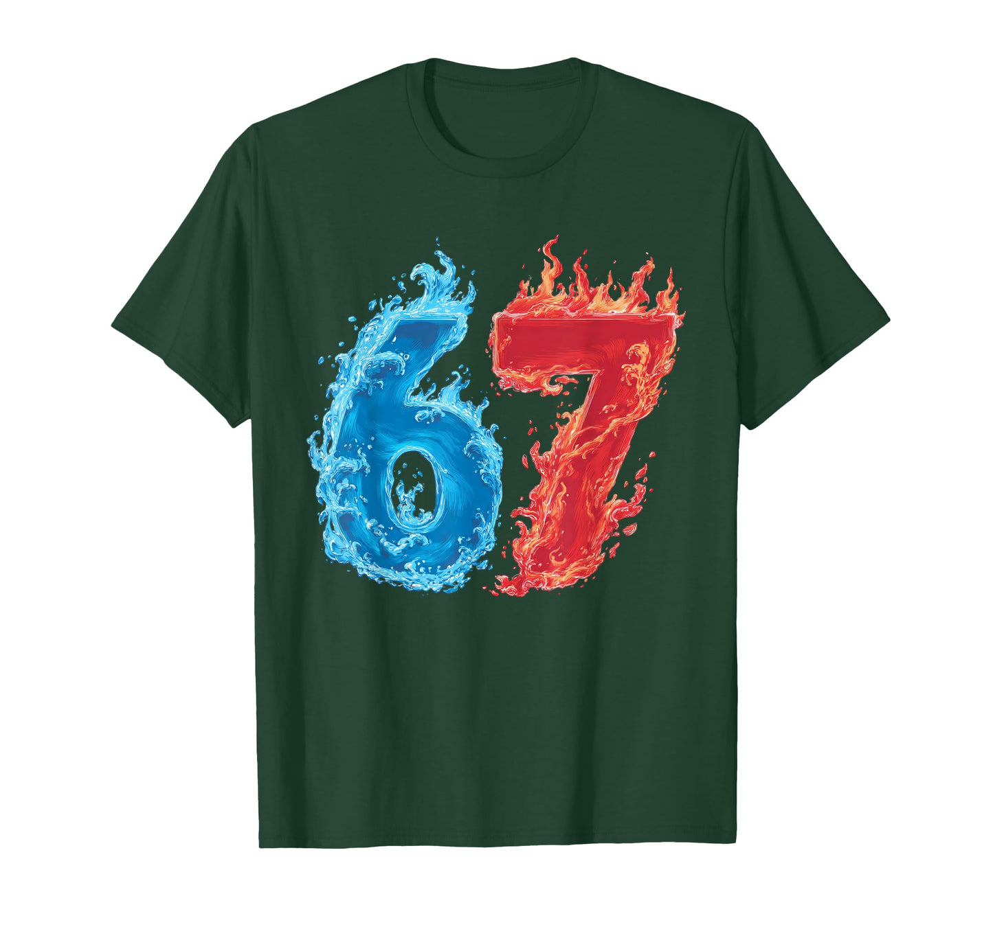 67 Water and Fire Six Seven | Gen Alpha Slang | Meme T-Shirt