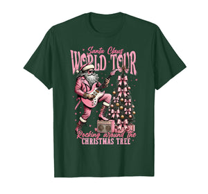 Santa Claus World Tour Rocking Around The Christmas Tree T-Shirt