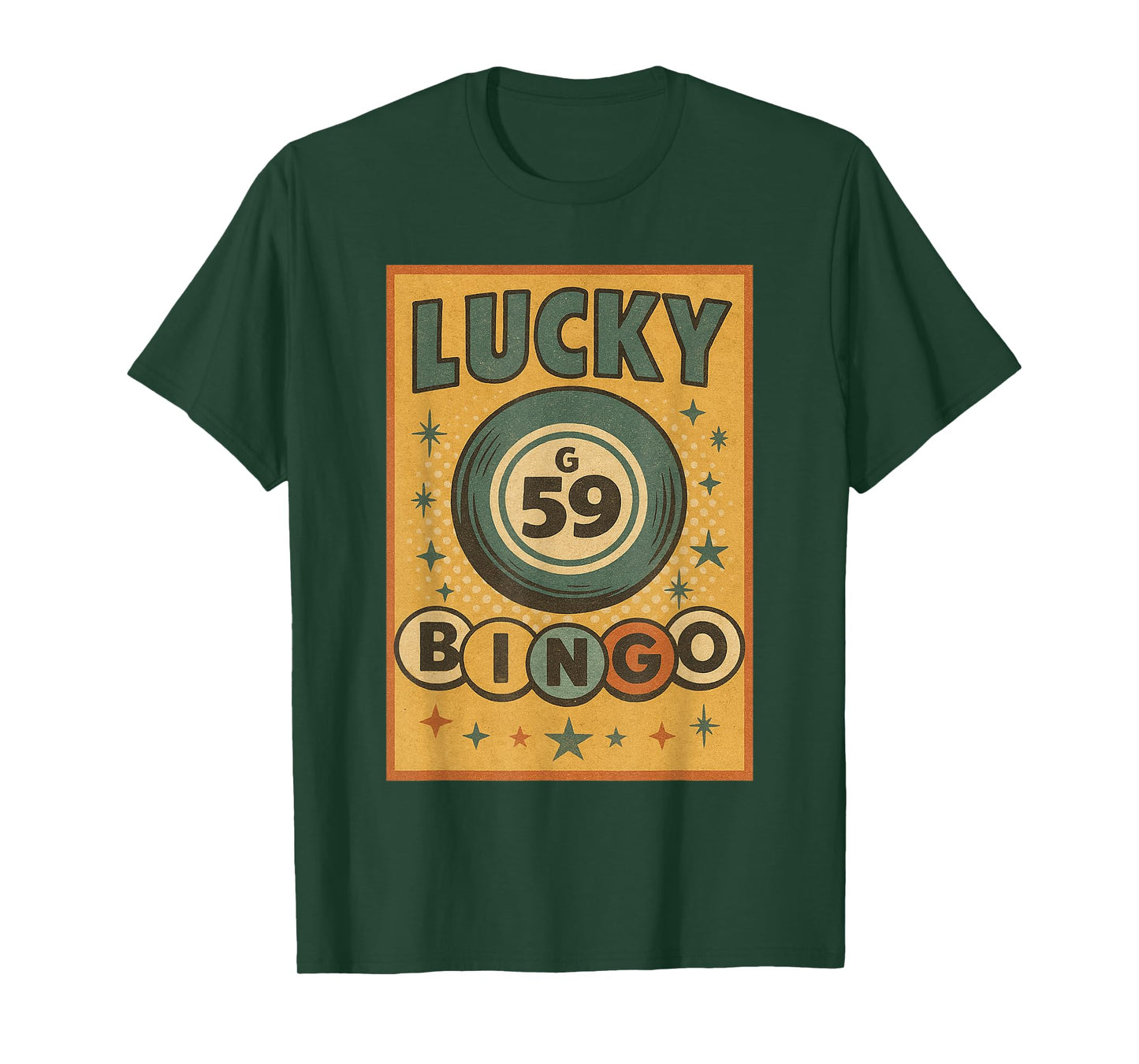 Lucky Bingo Number 59 Lucky Bingo Ball Bingo Vintage T-Shirt