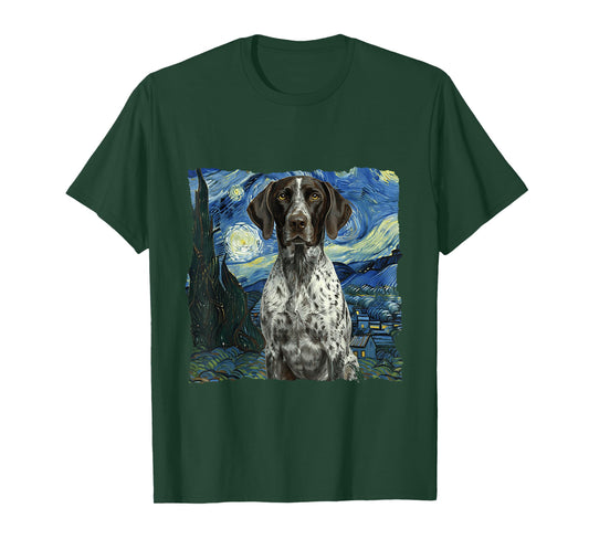 German Shorthaired Pointer Starry Night Painting Dog Lovers T-Shirt