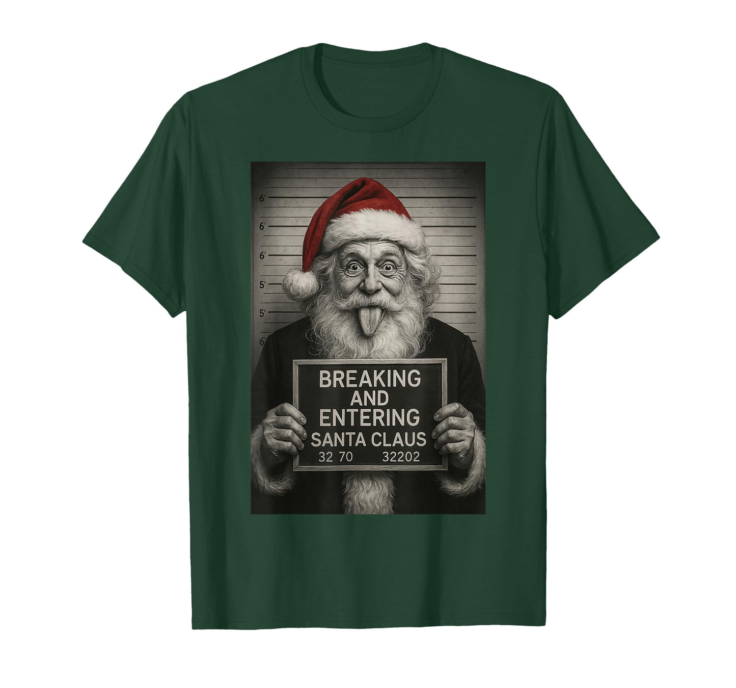 Funny Santa Claus Mugshot Christmas – Santa Xmas T-Shirt
