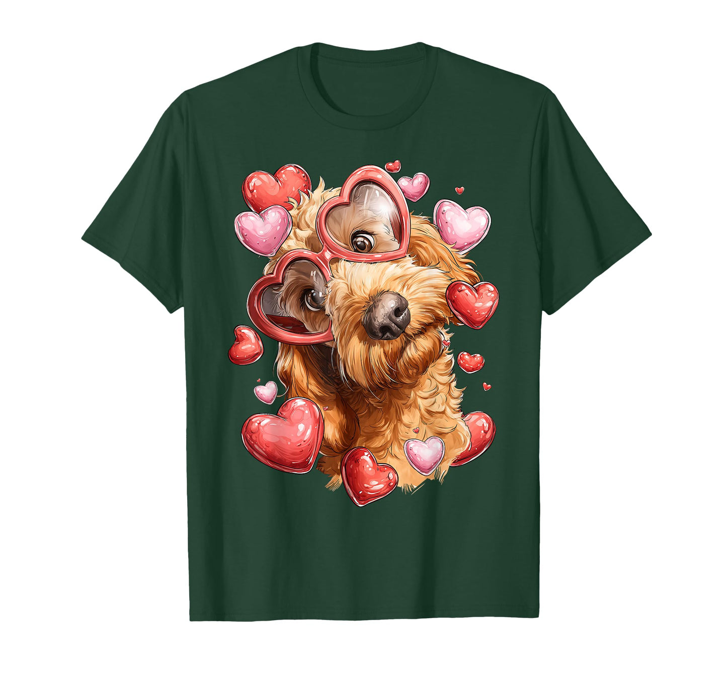 Golden Doodle Dog Goldendoodle Valentine's Day Heart T-Shirt