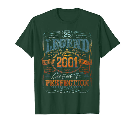 Vintage 2001 Limited Edition Shirt 25 Year Old 25th Birthday T-Shirt