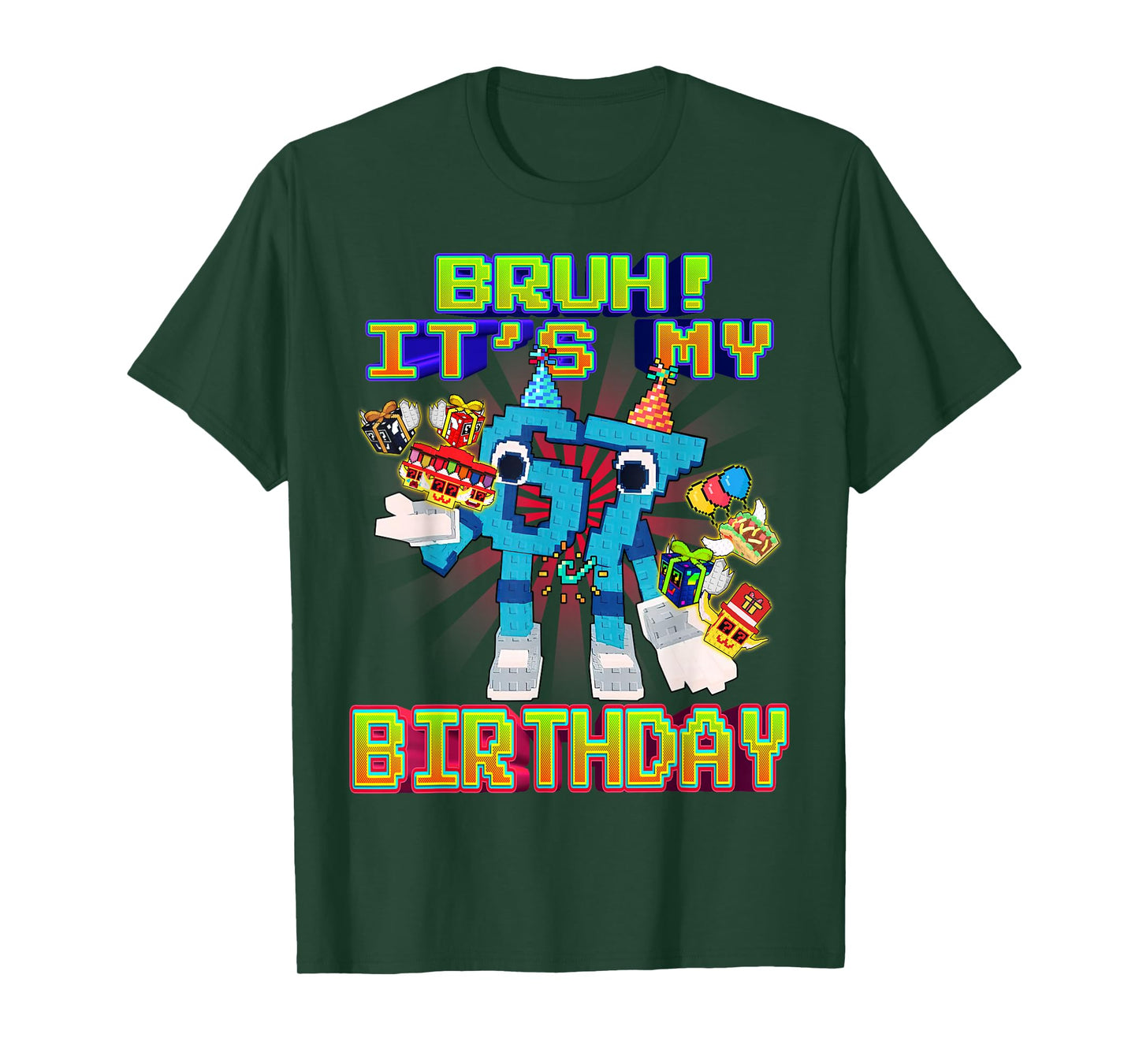 Bruh Birthday 67 Lucky Blocks Funny Brainrot for Kids Teens T-Shirt