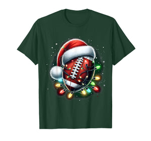 Santa Sports Design for Men Boys Christmas Football Player T-Shirt
