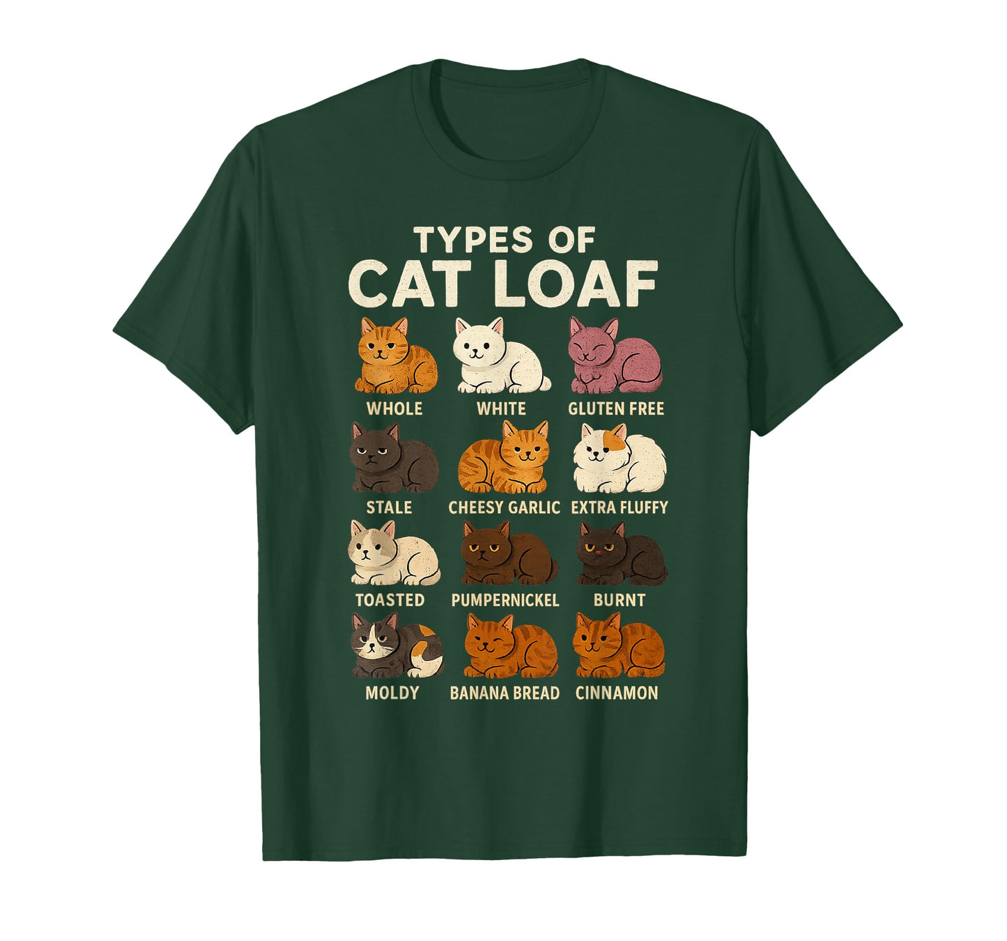 Types of Cat Loaf Cute Kitten Kawaii Cats, Cat Lover Girls T-Shirt