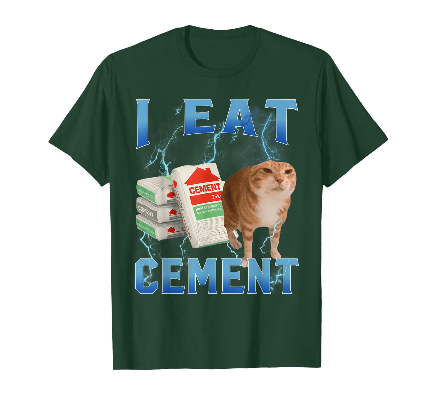 I Eat Cement Funny Cursed Cat Vintage 90s Ironic Cat Lover T-Shirt
