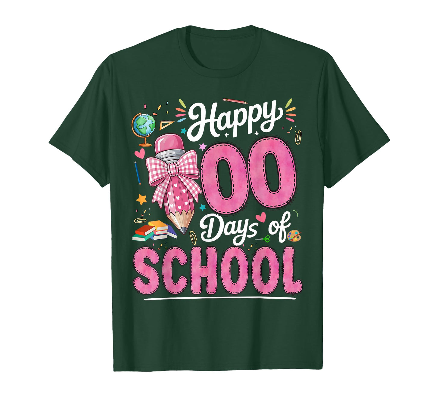Happy 100 Days of School Teacher Girls Kids T-Shirt