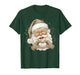 Leopard Santa with Heart Hands Glasses Christmas Holiday T-Shirt