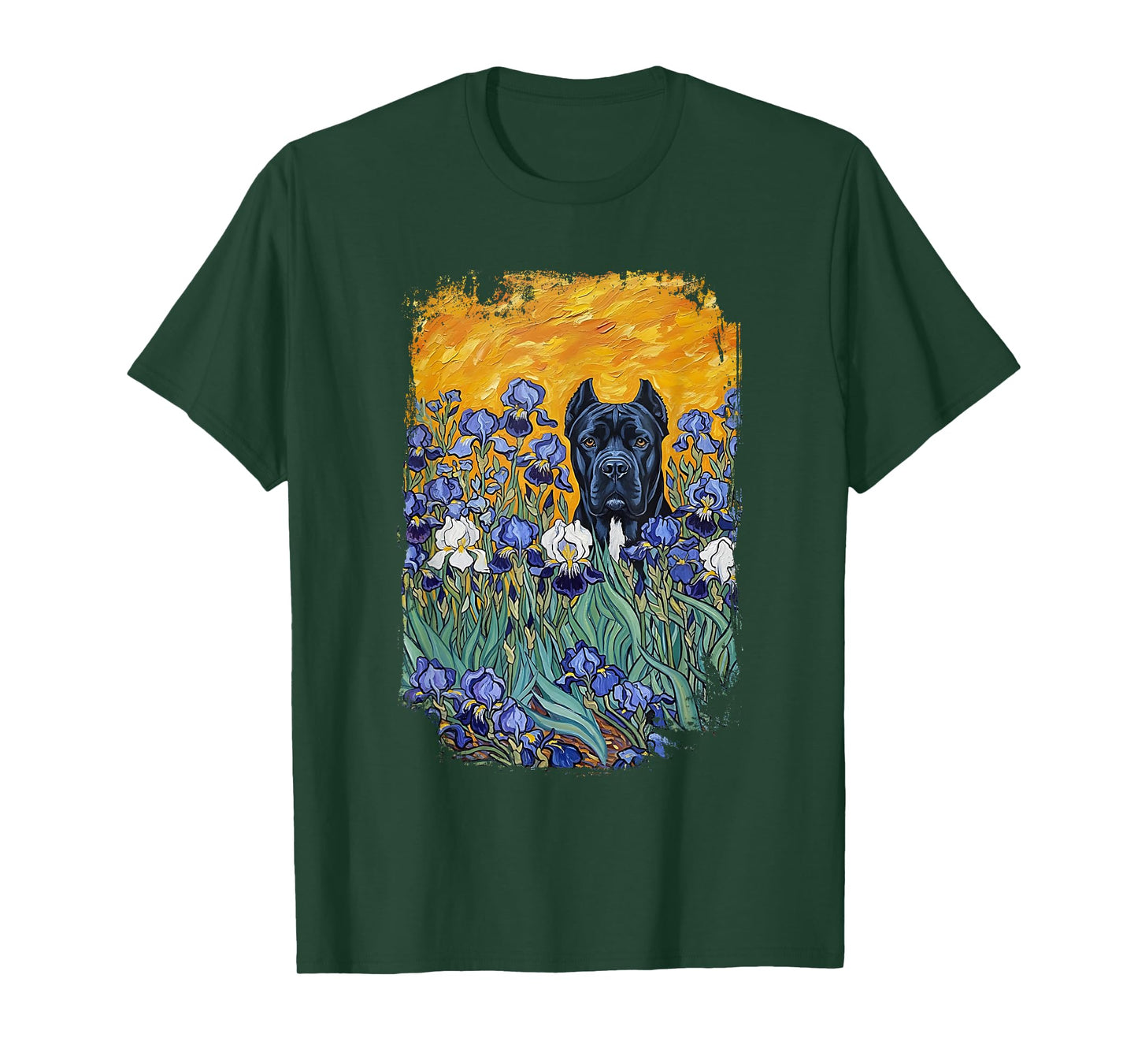 Cane Corso Italiano Retro Van Gogh Style Wildflower T-Shirt