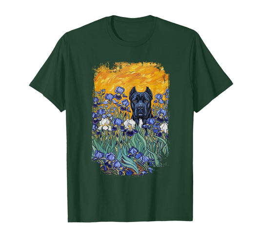 Cane Corso Italiano Retro Van Gogh Style Wildflower T-Shirt