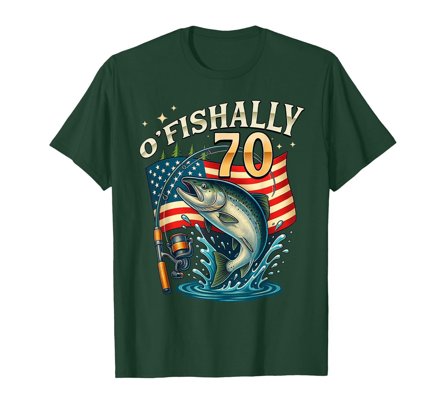 O'fishally 70 Years Old Fishing 70th Birthday Fisherman T-Shirt
