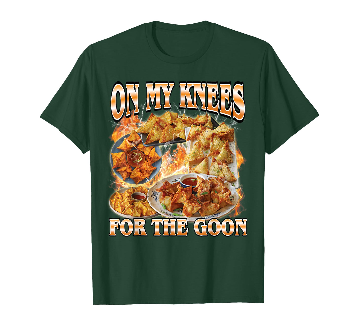 On My Knees Funny Crab Rangoon Meme Bootleg T-Shirt
