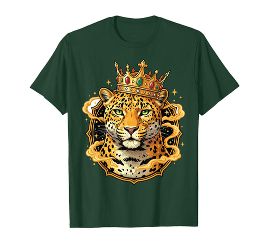 King Leopard Shirt Crown Animal Lovers T-Shirt