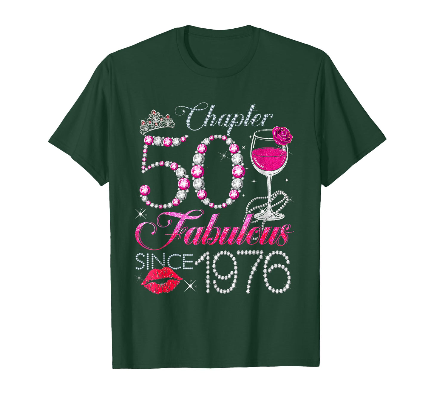 Chapter 50 Fabulous Since 1976 50th Birthday Queen Diamond T-Shirt