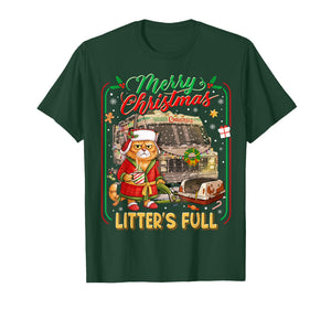 Merry Christmas Litter’s Full Funny Cat RV Holiday T-Shirt