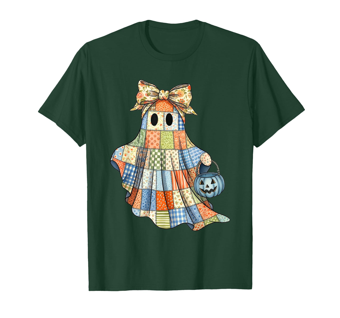 Patchwork Quilter Fall Ghost Bow Quilt Block Autumn Quilting T-Shirt