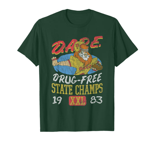 D.A.R.E. Daren The Lion Drug-Free State Champs '83 Retro PSA T-Shirt
