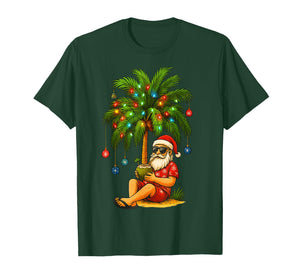 Funny Tropical Santa Christmas Tree Gifts for Men Women Kid T-Shirt