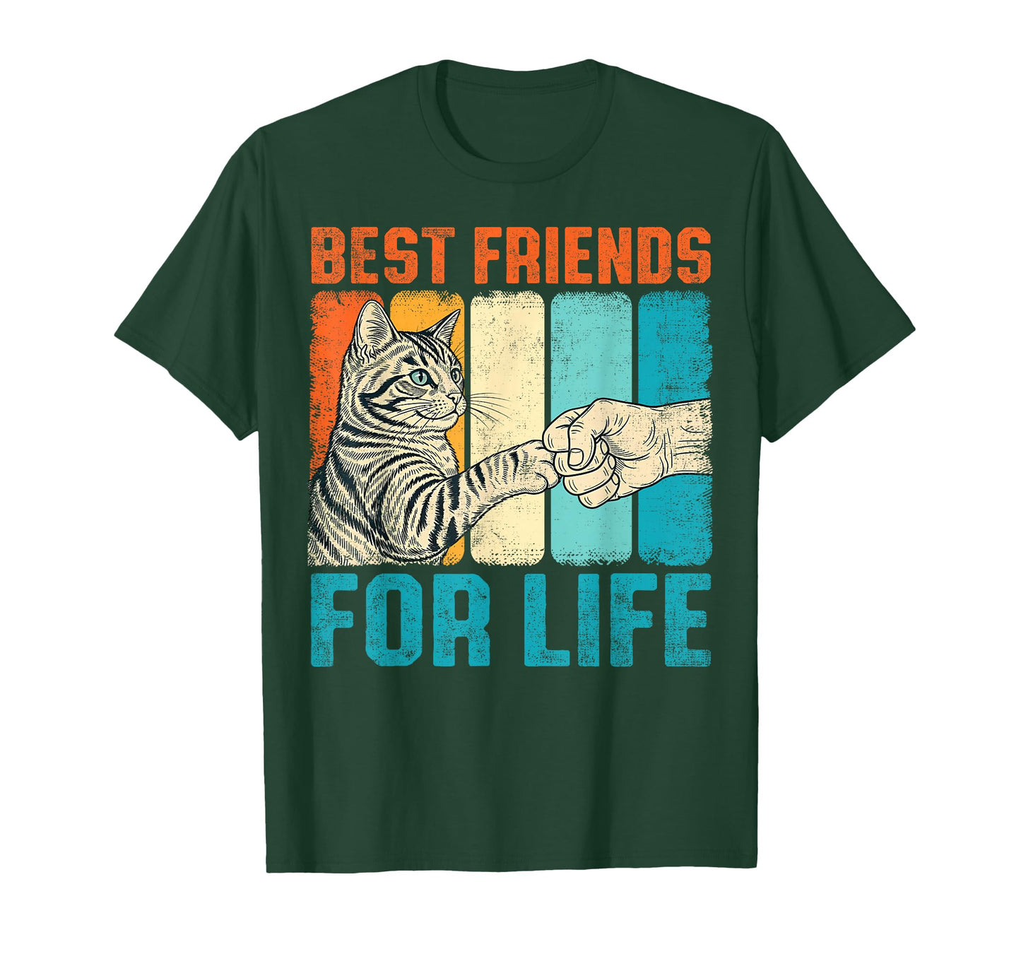 Funny Cat Best Friends for Life Fist Bump T-Shirt
