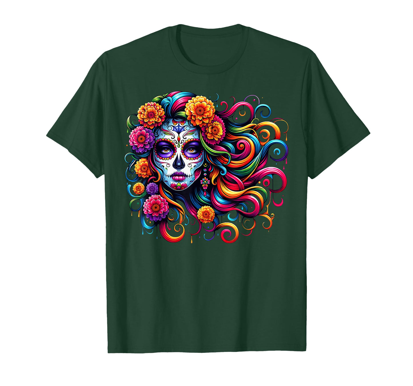 Dia De Muertos La Catrina Day of The Dead Sugar Skull Women T-Shirt