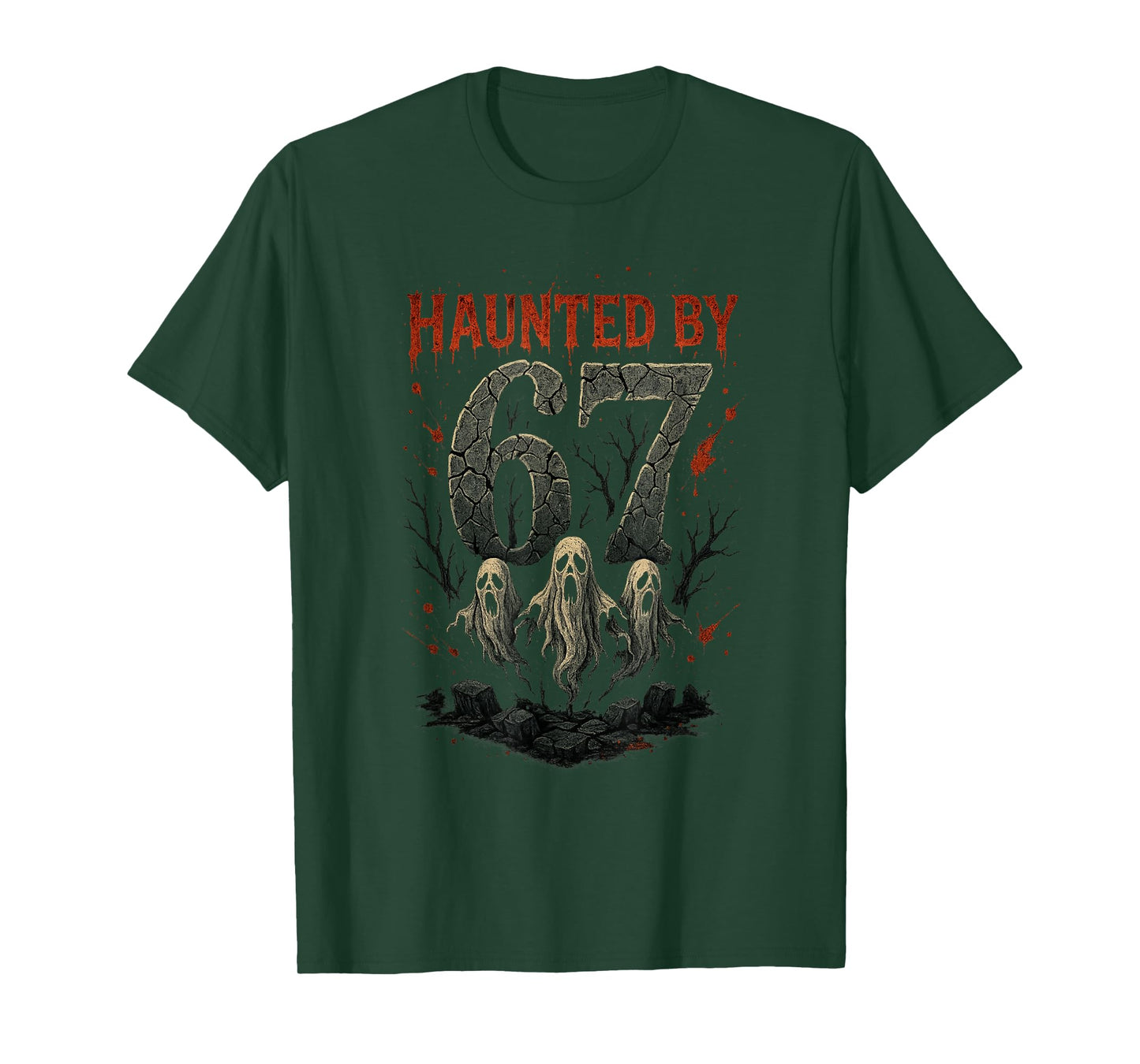 Haunted by 67 Six Seven 6 7 Meme Gen Alpha Halloween Shirt T-Shirt