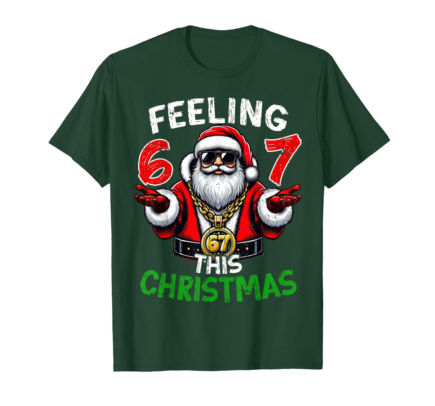 Funny 67 Santa Christmas Shirts Kids Teen Boys 6-7 Six Seven T-Shirt