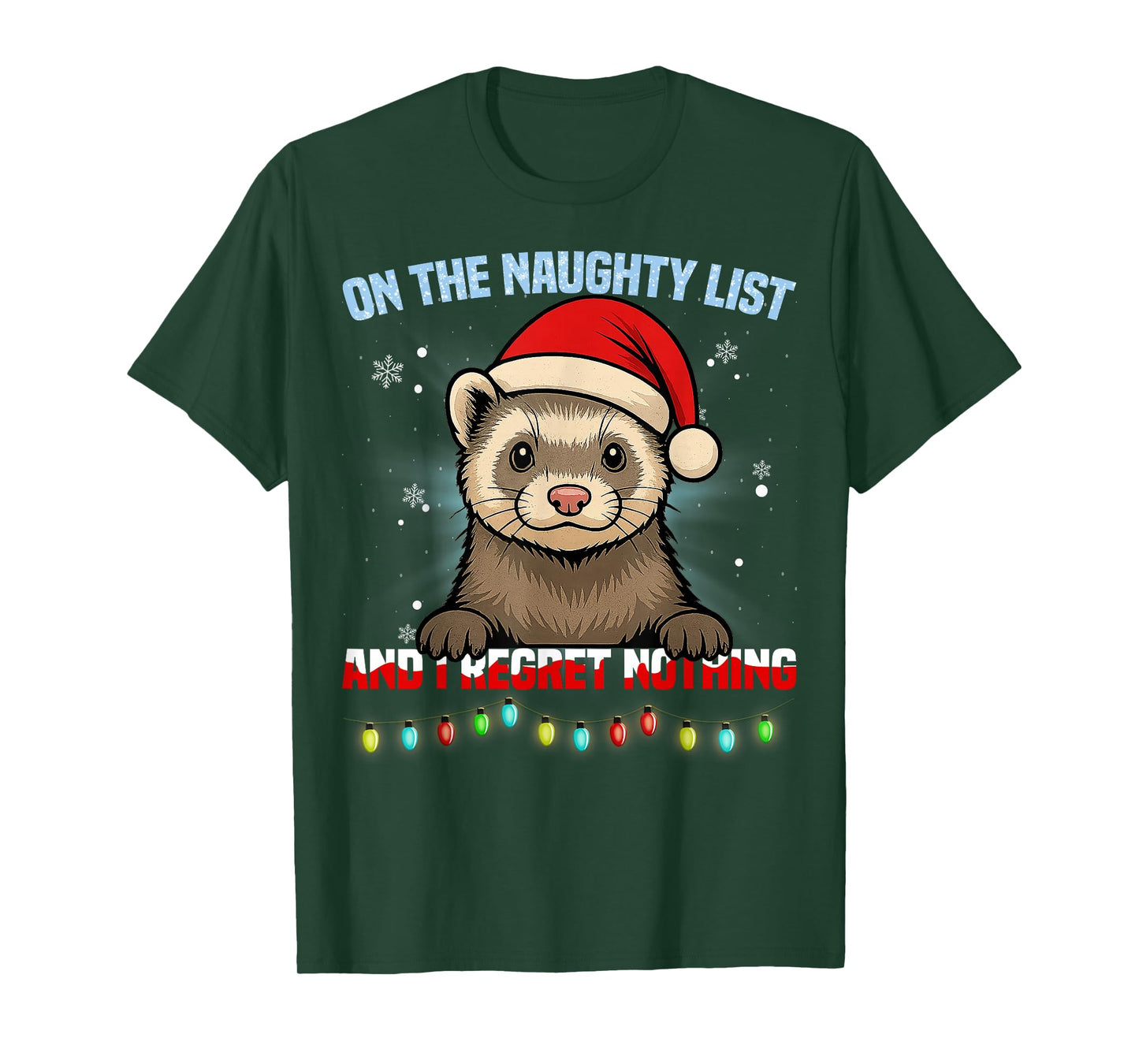 Funny Ferret Christmas Santa Hat Xmas Gifts Men Women Kid T-Shirt