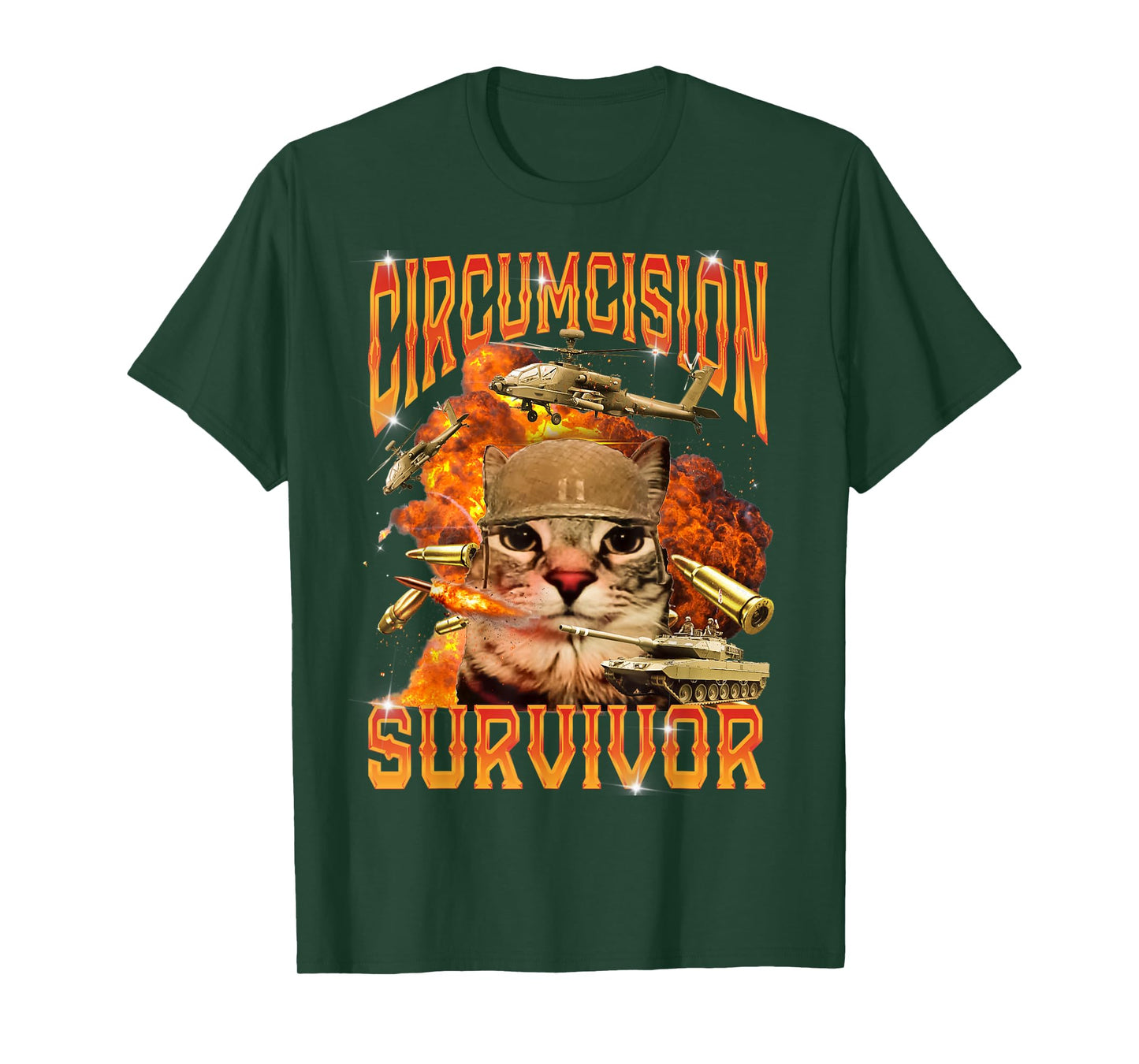 Circumcision Survivor Cat Meme Funny T-Shirt