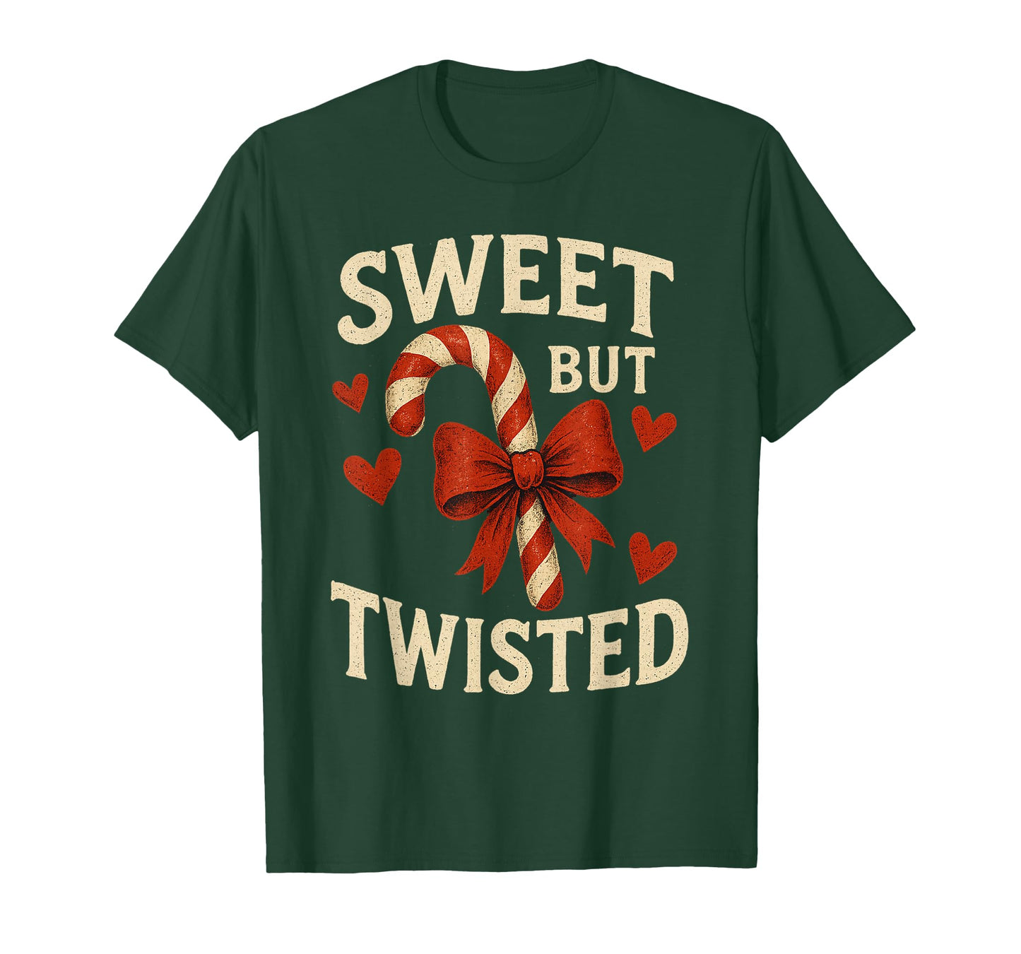 Sweet But Twisted Funny Christmas Candy Cane Xmas Holiday T-Shirt