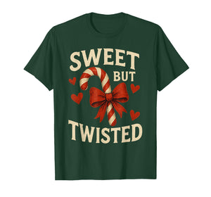 Sweet But Twisted Funny Christmas Candy Cane Xmas Holiday T-Shirt