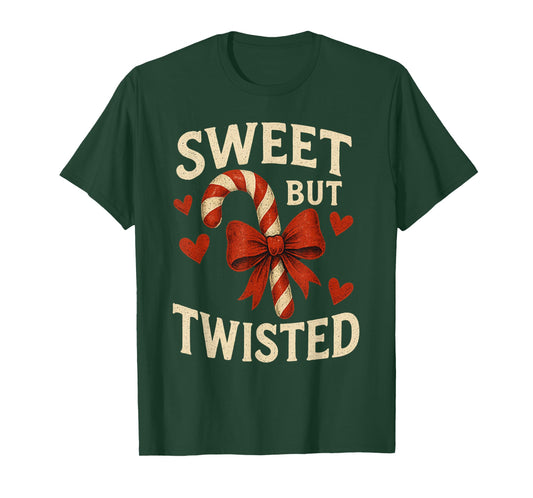 Sweet But Twisted Funny Christmas Candy Cane Xmas Holiday T-Shirt