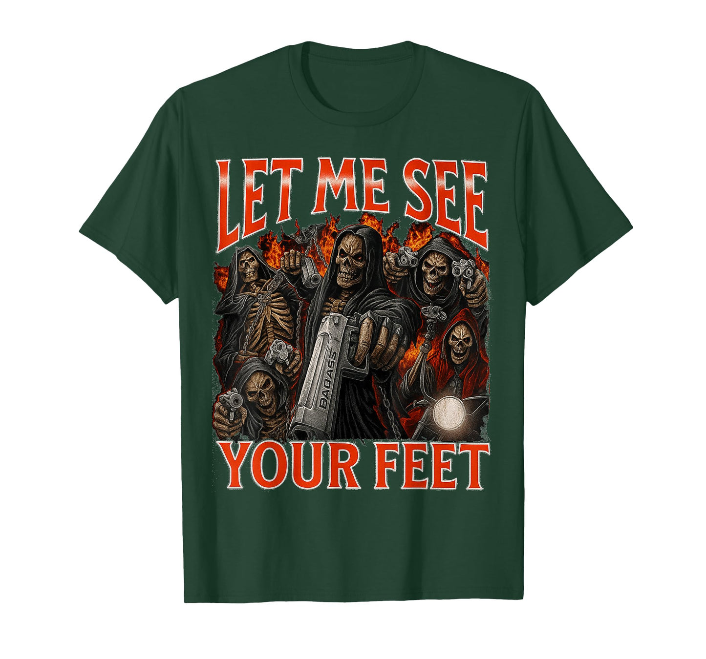 Let me See Your feet Funny Retro Grim Reaper Meme Joke T-Shirt
