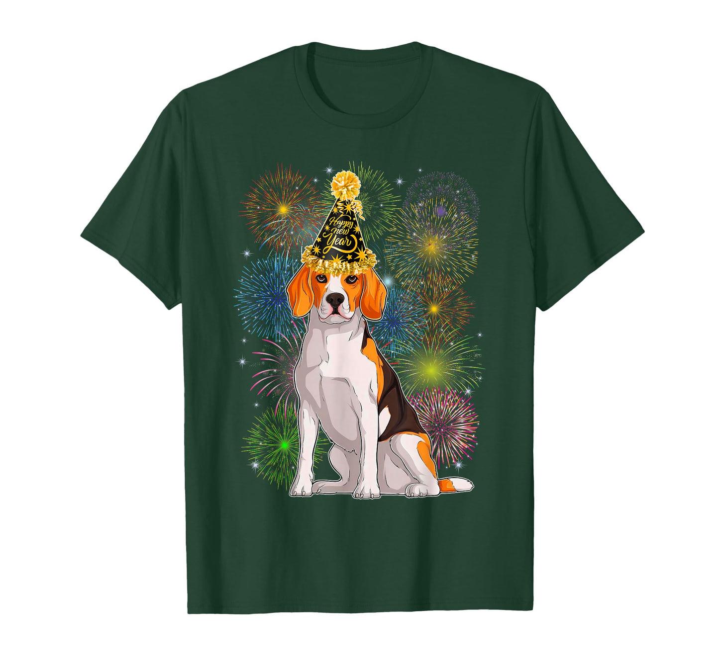 Happy New Year 2026 Beagle Dog Party Hat New Years Eve Party T-Shirt