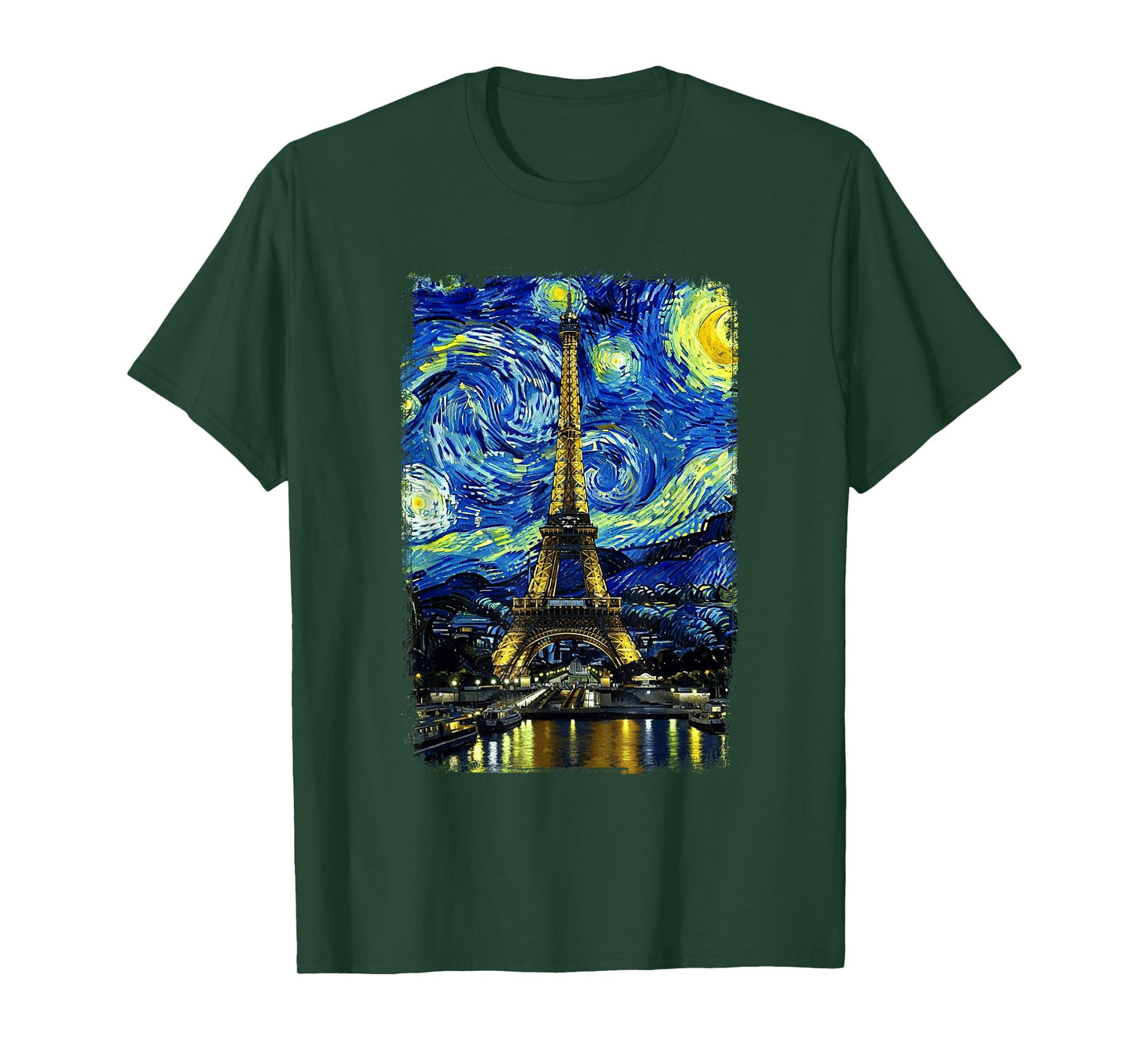 Eiffel Tower Van Gogh Starry Night Paris France Travel T-Shirt