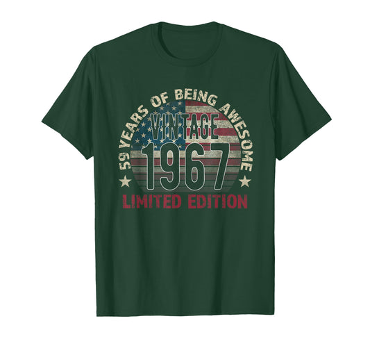 59th Birthday Gift Men Vintage Born 1967 Turning 59 Year Old T-Shirt
