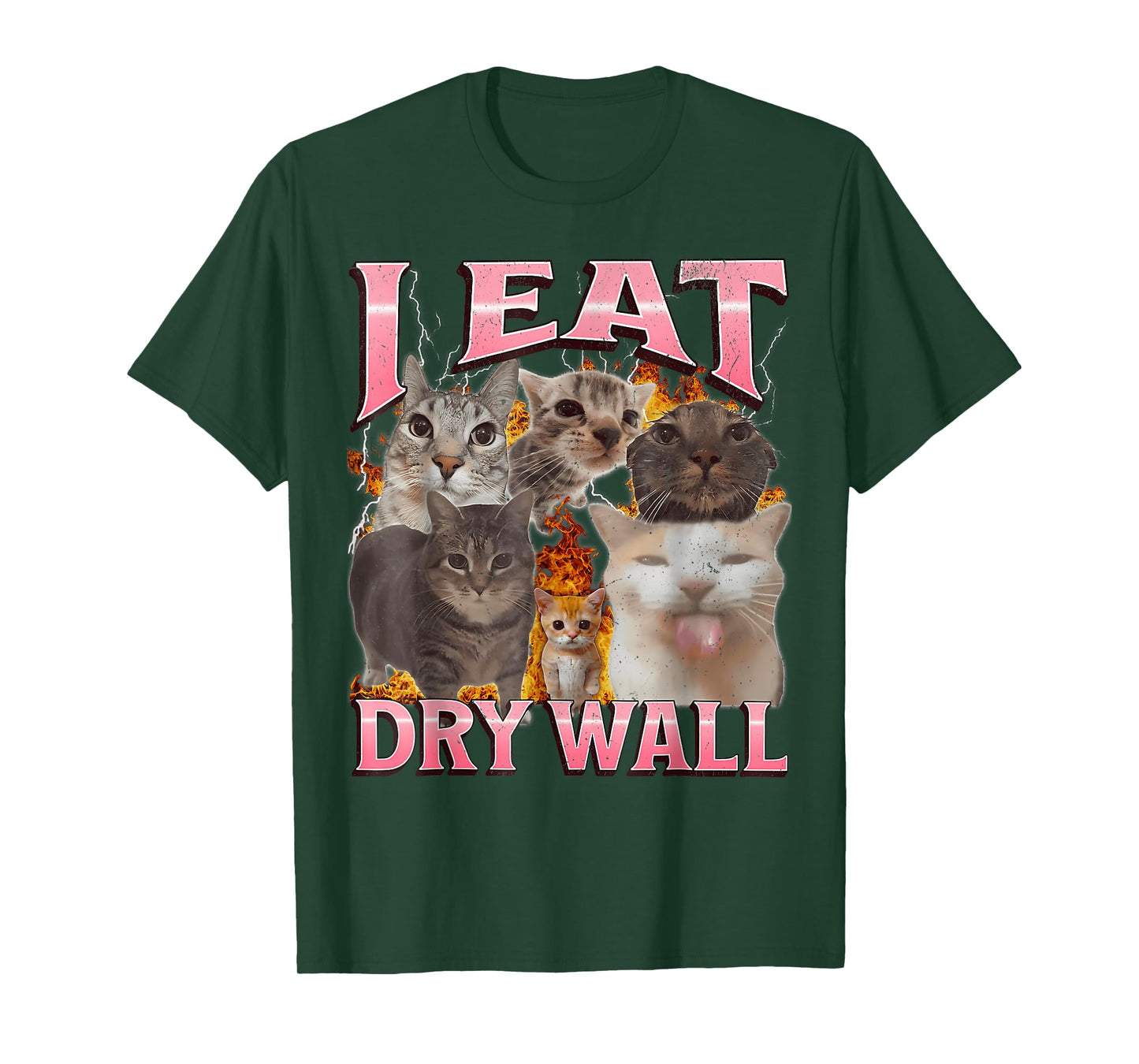 I Eat Cement Funny Cat Meme Bootleg Graphic T-Shirt