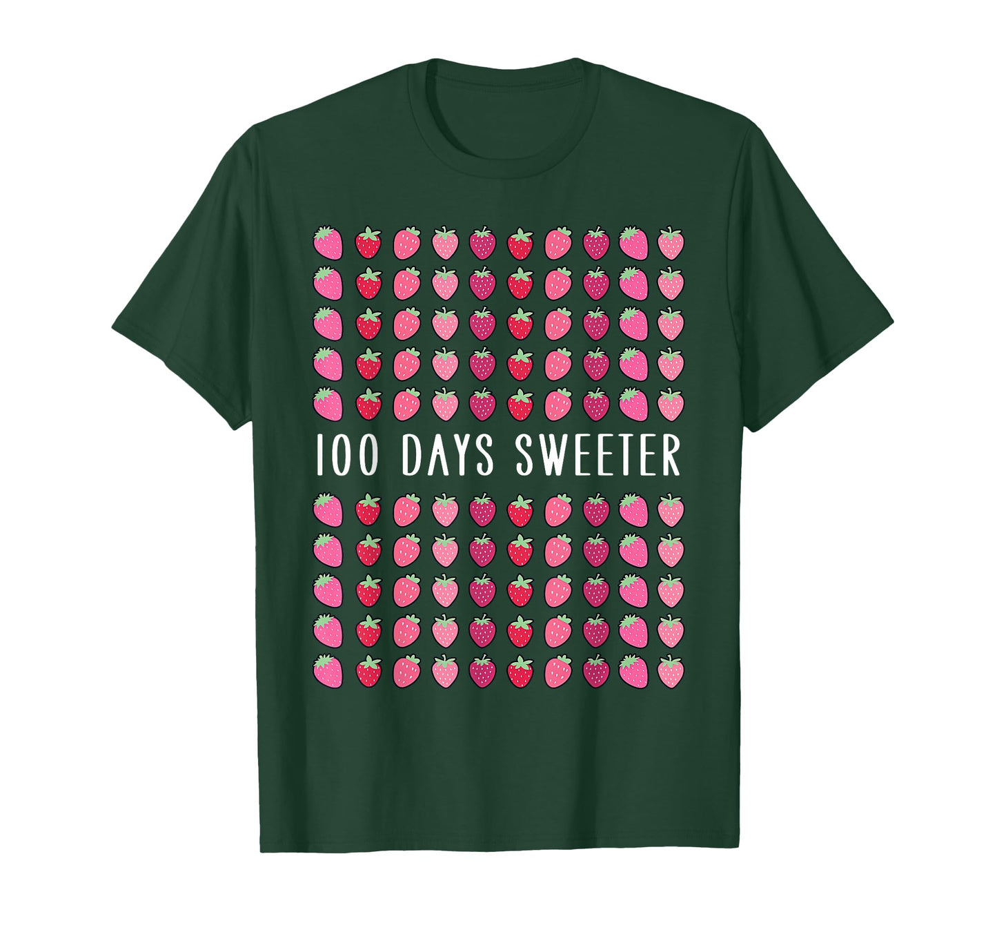 100 Days Sweeter Strawberry 100 Days of School Teacher Kids T-Shirt