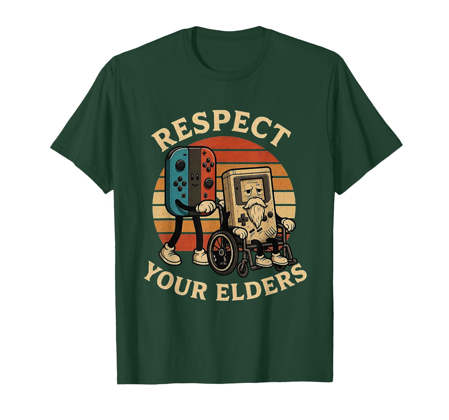 Respect Your Elders Funny Retro Gaming Tech Quote T-Shirt