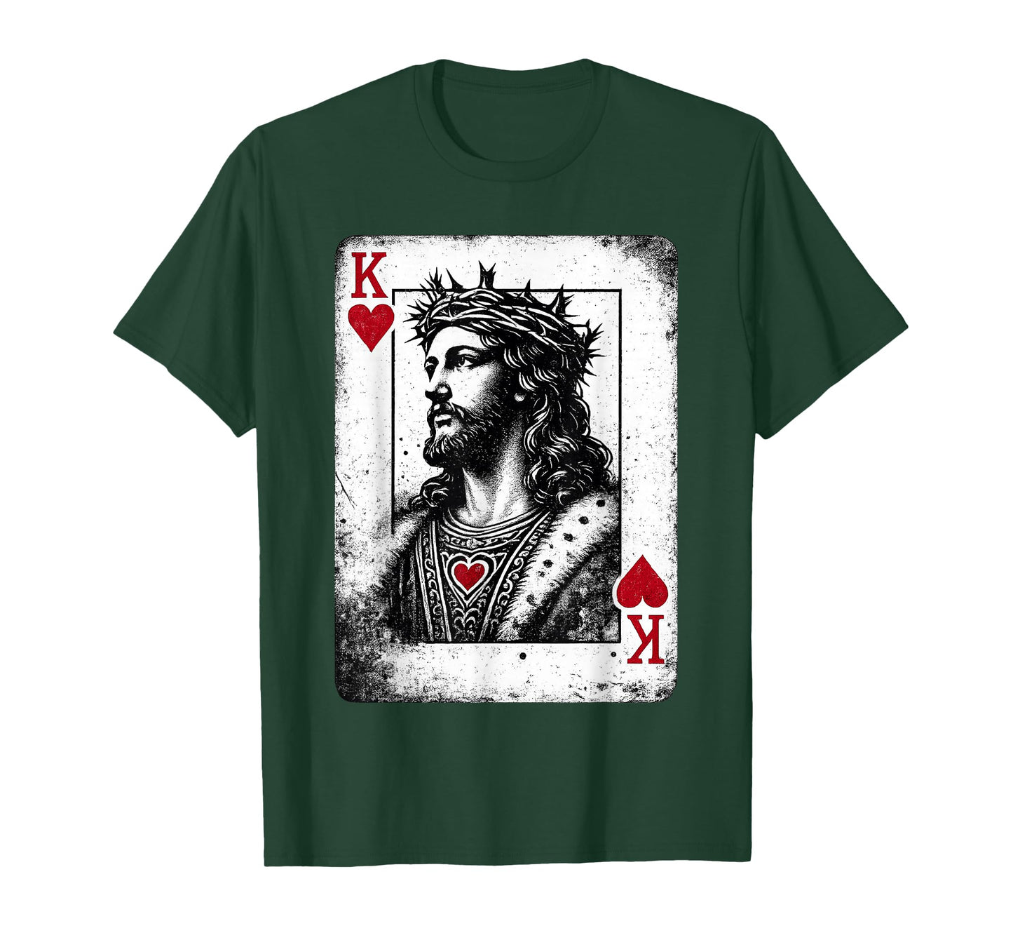 Jesus King of Hearts Retro Religious Card Game Lover T-Shirt